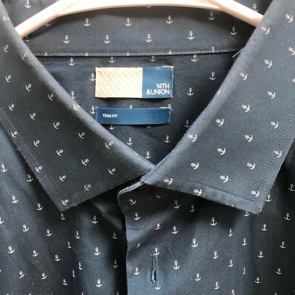 Men's Blue Patterned Shirt - Picture 2 of 3